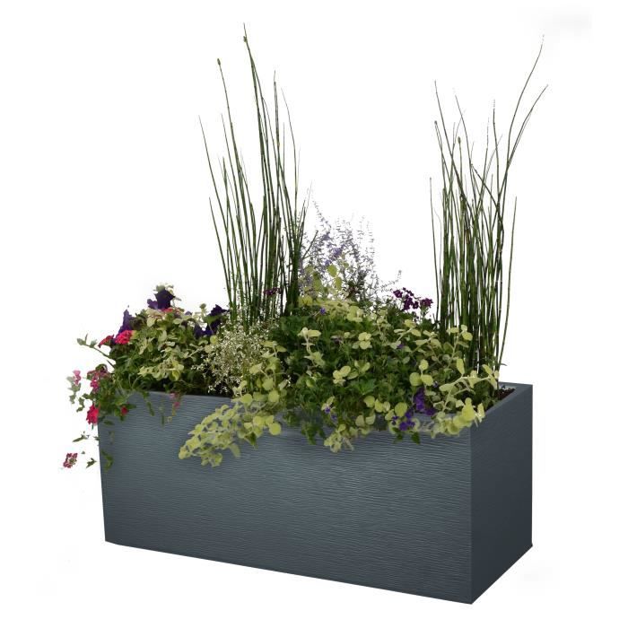 Jardinière rectangulaire Graphit - 99,5 x 39,5 x 43,5 cm - 97 L - Gris anthracite - Eda - 6