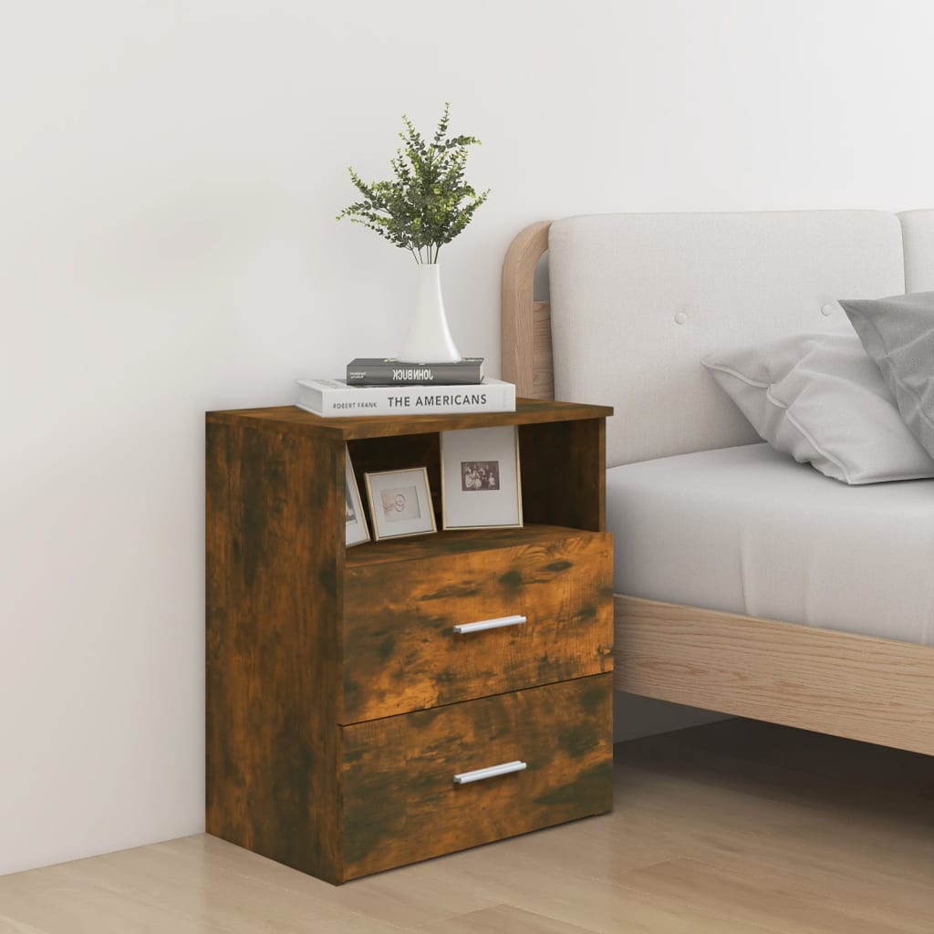 Lot de 2 Tables de chevet，Table d'appoint, Table de nuit pour Salon Chambre Chêne fumé 50x32x60 cm948089 - 2