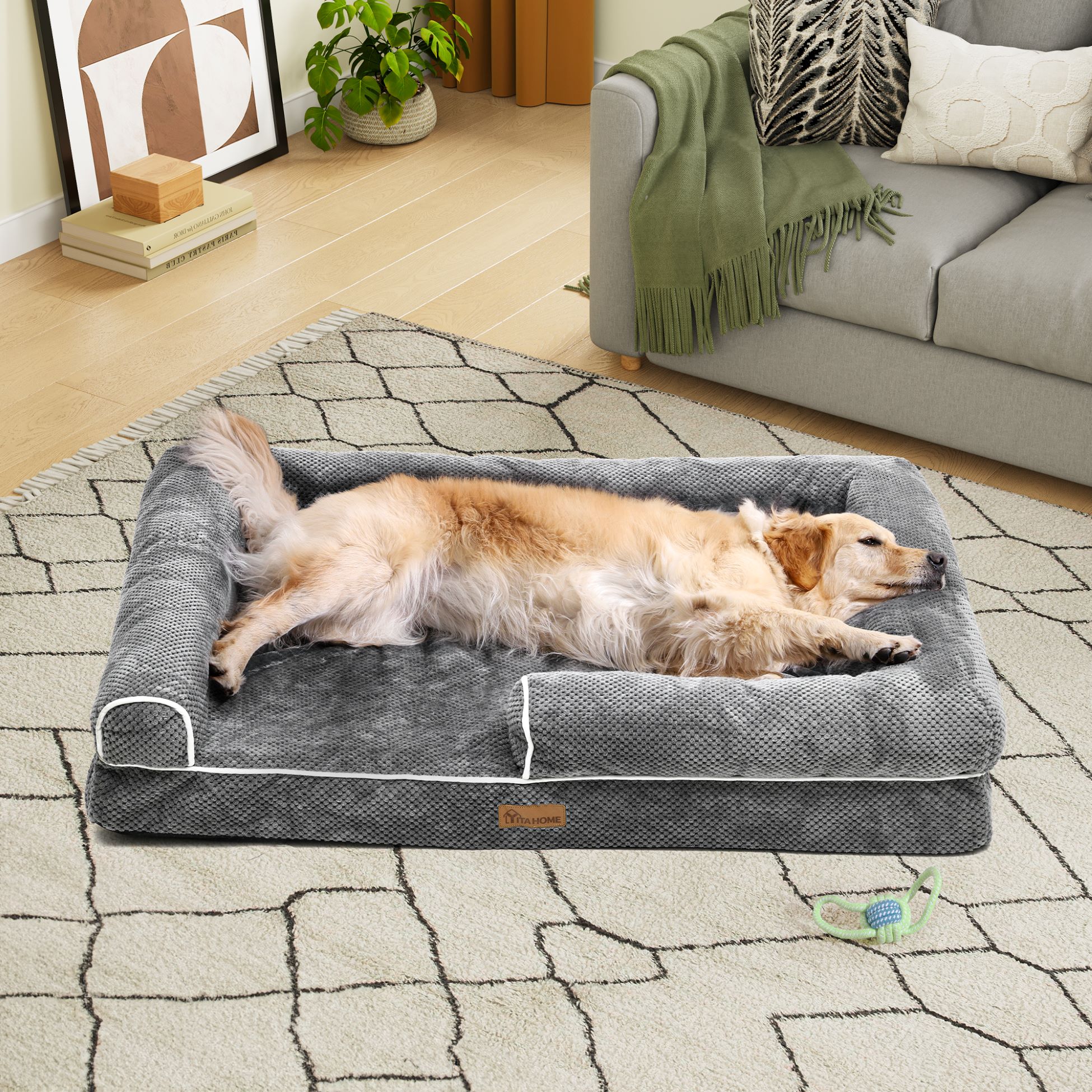 Cuccia Ortopedica Cani Juskys Milow 76x51cm - Grigio