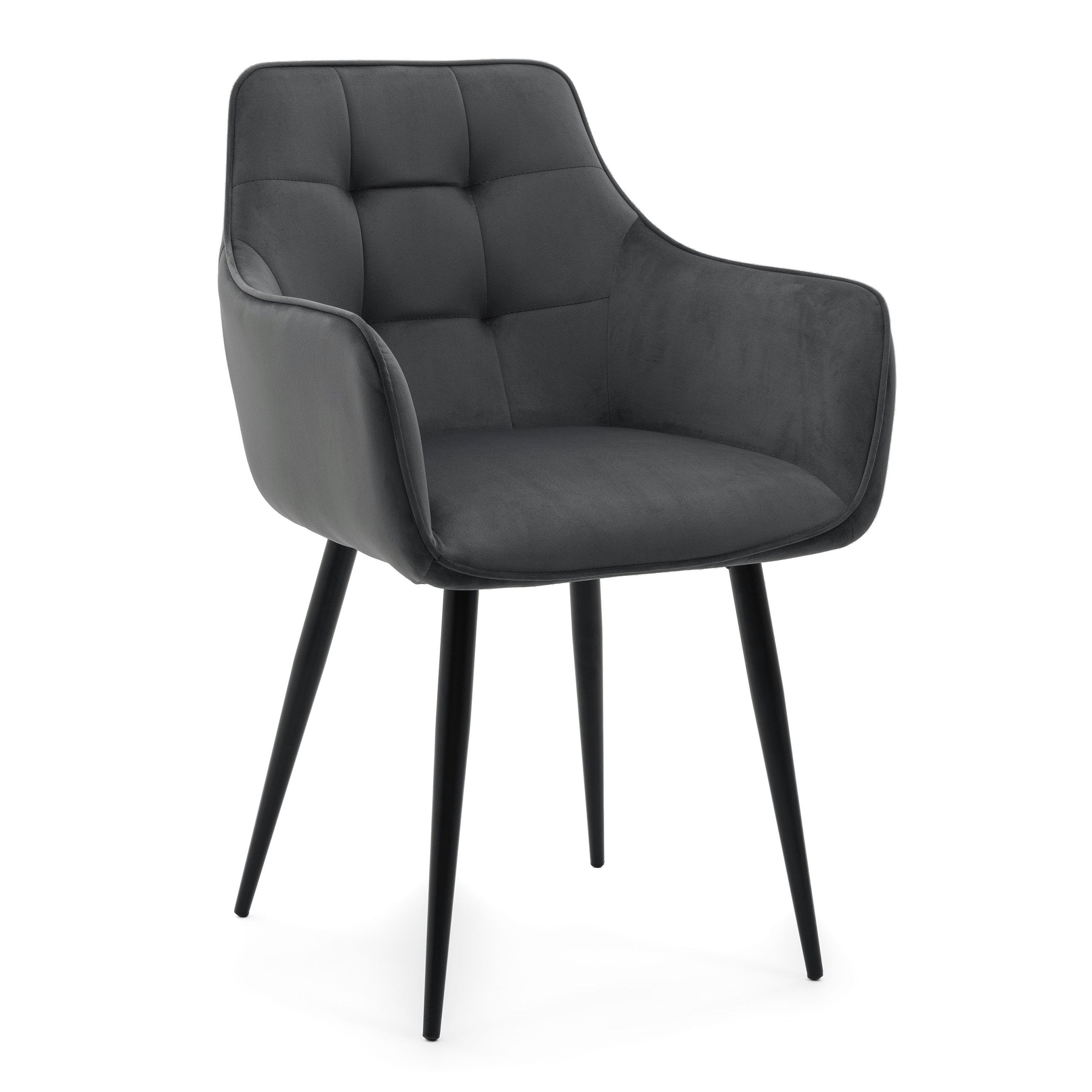 Krzesło tapicerowane welurowe GALLO velvet aksamit szary