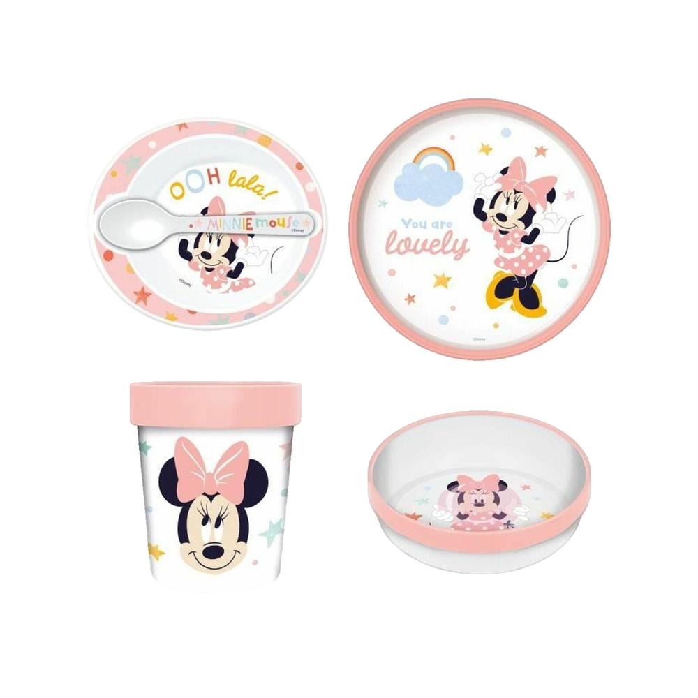 Zestaw naczyń Thermobaby Minnie wielokolorowy z antypoślizgowymi podstawami i bez BPA