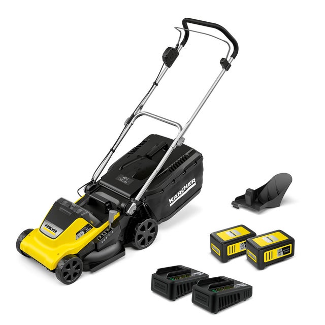 Tondeuse à gazon sans fil 36 V Karcher LMO 4-18 Dual Battery Set - 2 batterie 18 V / 5 Ah - moteur brushless - autonomie 450 m² - coupe 37 cm