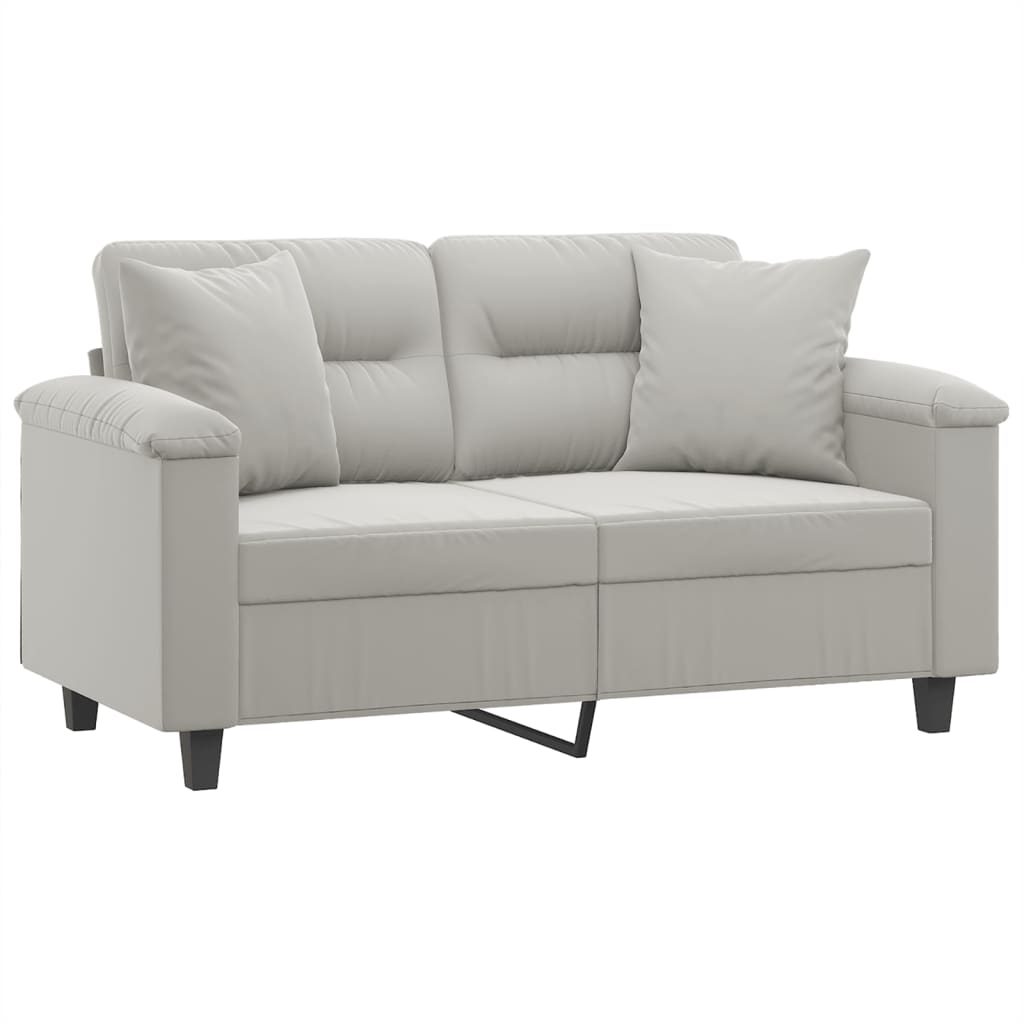 Canapé 2 places，Sofa pour Salon，Banquette avec oreillers gris clair 120 cm CDS48734 - 3