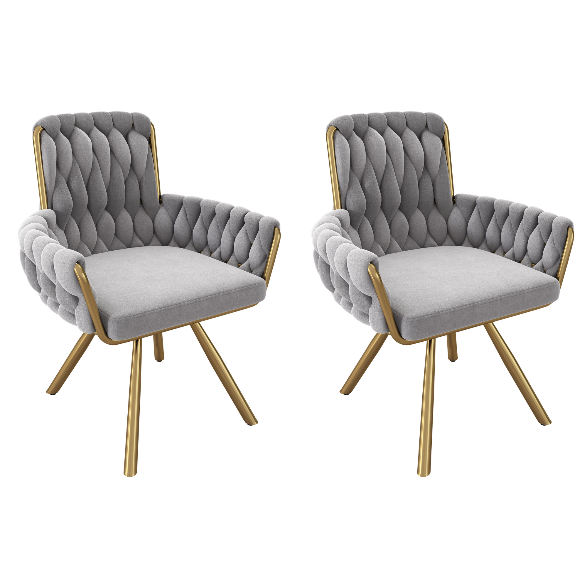 Lot De 6 Chaises De Salle à Manger Joseph James « Barefoot » – Bouclette Crème – Pivotantes – NEUVES