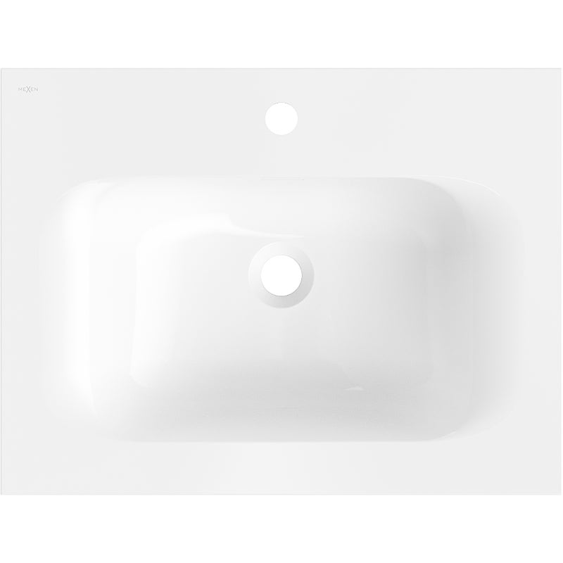 Mexen Vela lavabo encastré 61 x 46,5 cm, blanc brillant - 25236000 - 2
