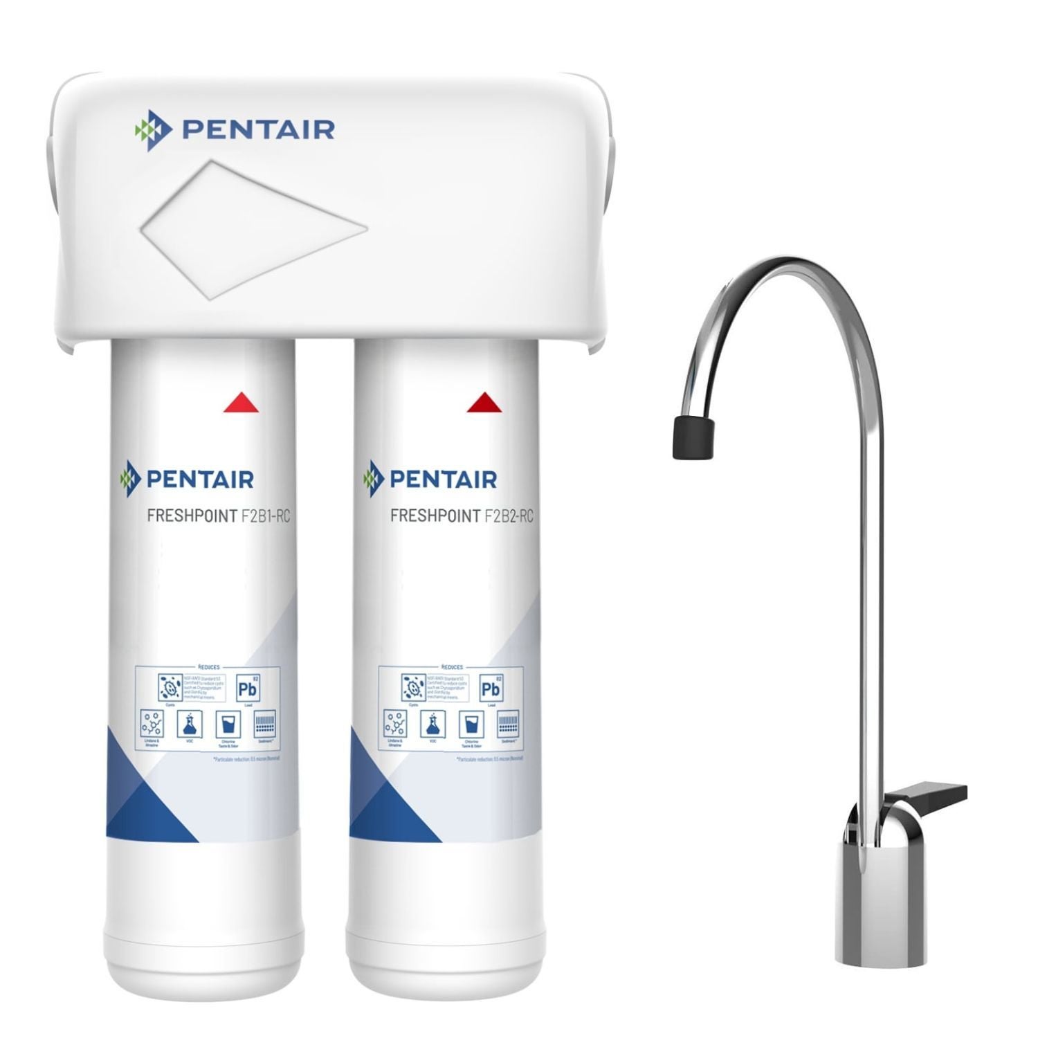 Filtre à Eau Sous Évier Pentair FreshPoint F3000-B2B - 3 Étapes, Réduction PFAS/Plomb/Chlore - Certifié NSF, Robinet Inclus