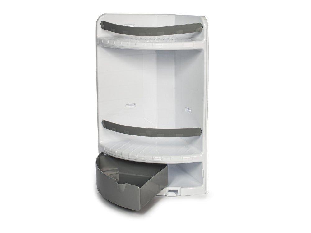 Diesisa Mensola Angolare Adesiva Per Doccia, 2 Ripiani Con Gancio - Plastica Trasparente, Portata 5.4kg