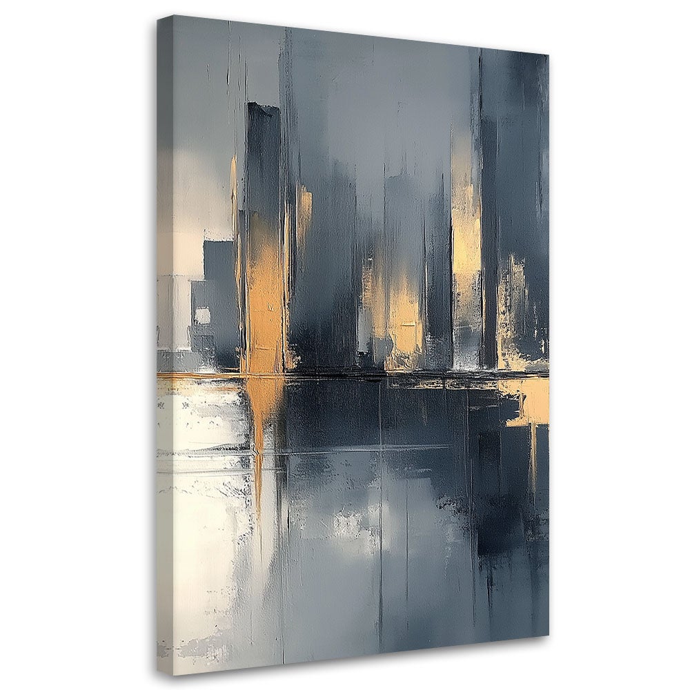Obraz do salonu, Abstrakcja Czarno Złota 70x100