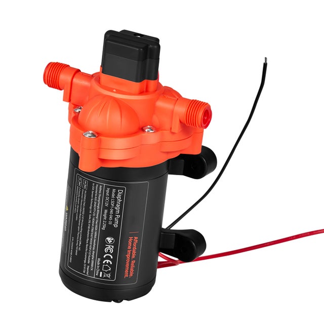 Pompe a eau a membrane auto-amorcante SucceBuy, 12 V CC 15,1 L/min, pression 2,7 bar, 3 chambres, avec pressostat, ideale pour camping-cars