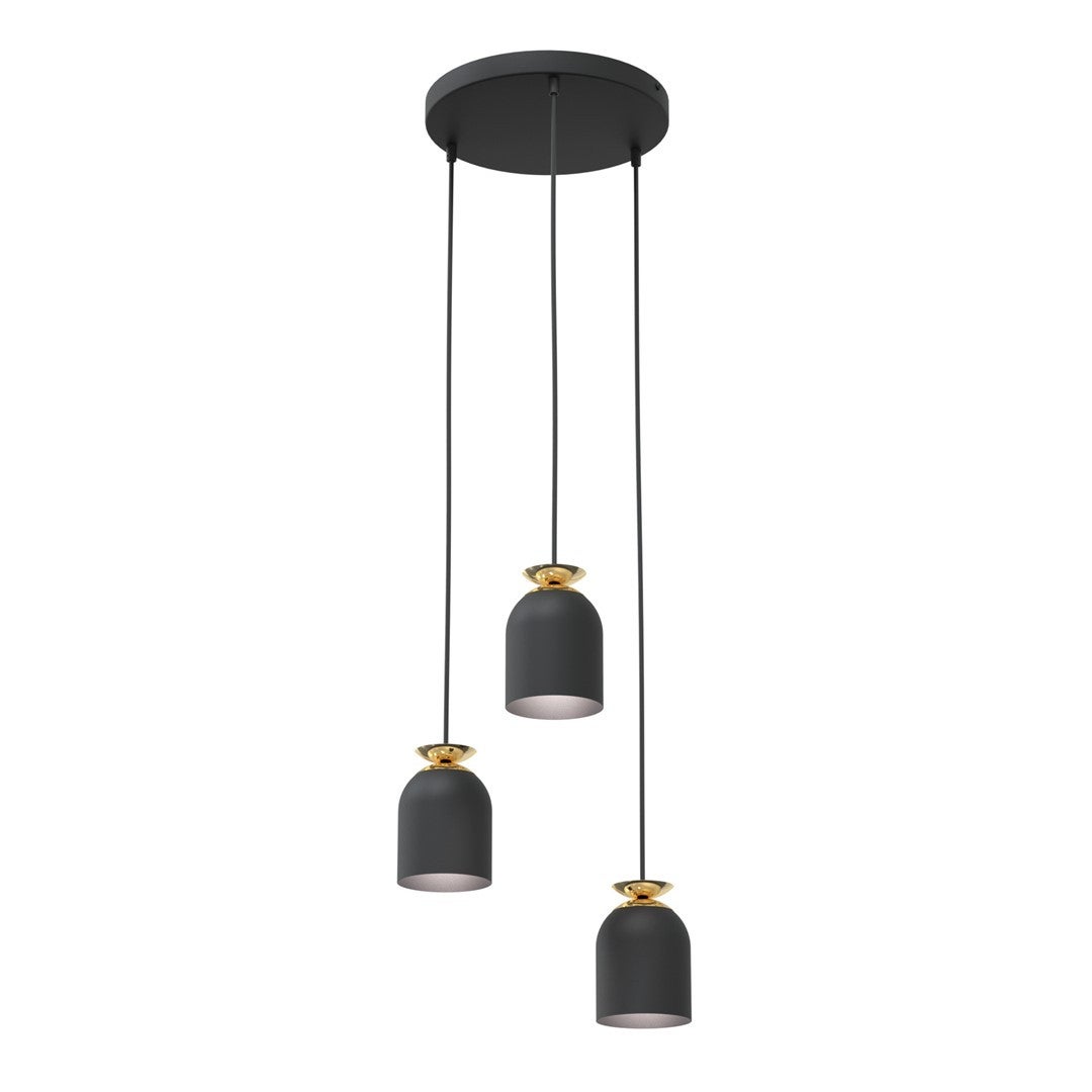 Lampa wisząca TARGET czarno-złota 3xE27x20W metal wym:140x30x30cm IP20 Emibig