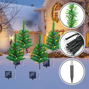 Luce Di Natale Solare Per Esterni – Albero 50 Cm Con 8 Modalità, Stella A Spirale, Impermeabile, Ricarica Solare