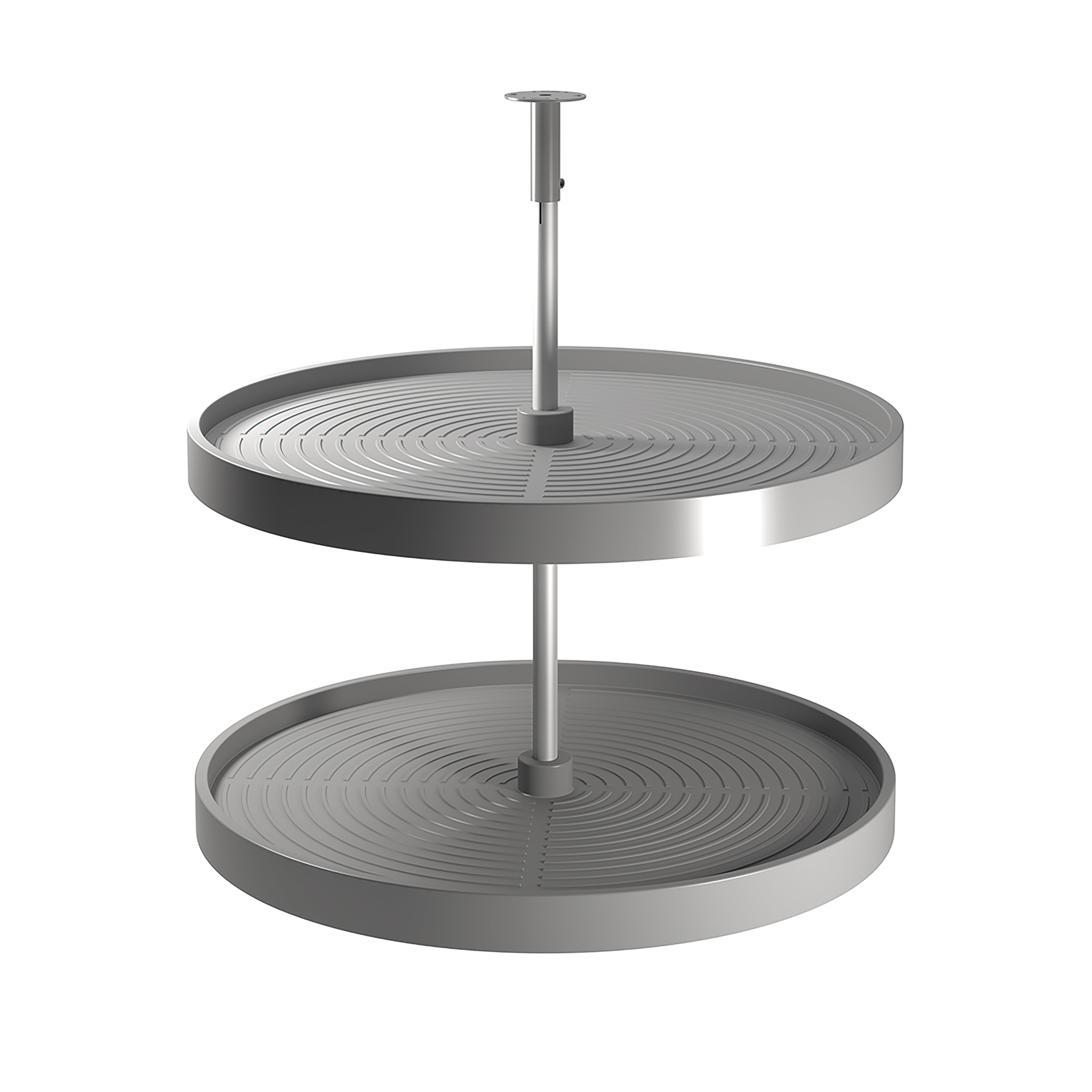 Emuca Komplet półek obrotowych okrągłych Shelvo, do modułu 800 mm, Plastik i Aluminium, Szary