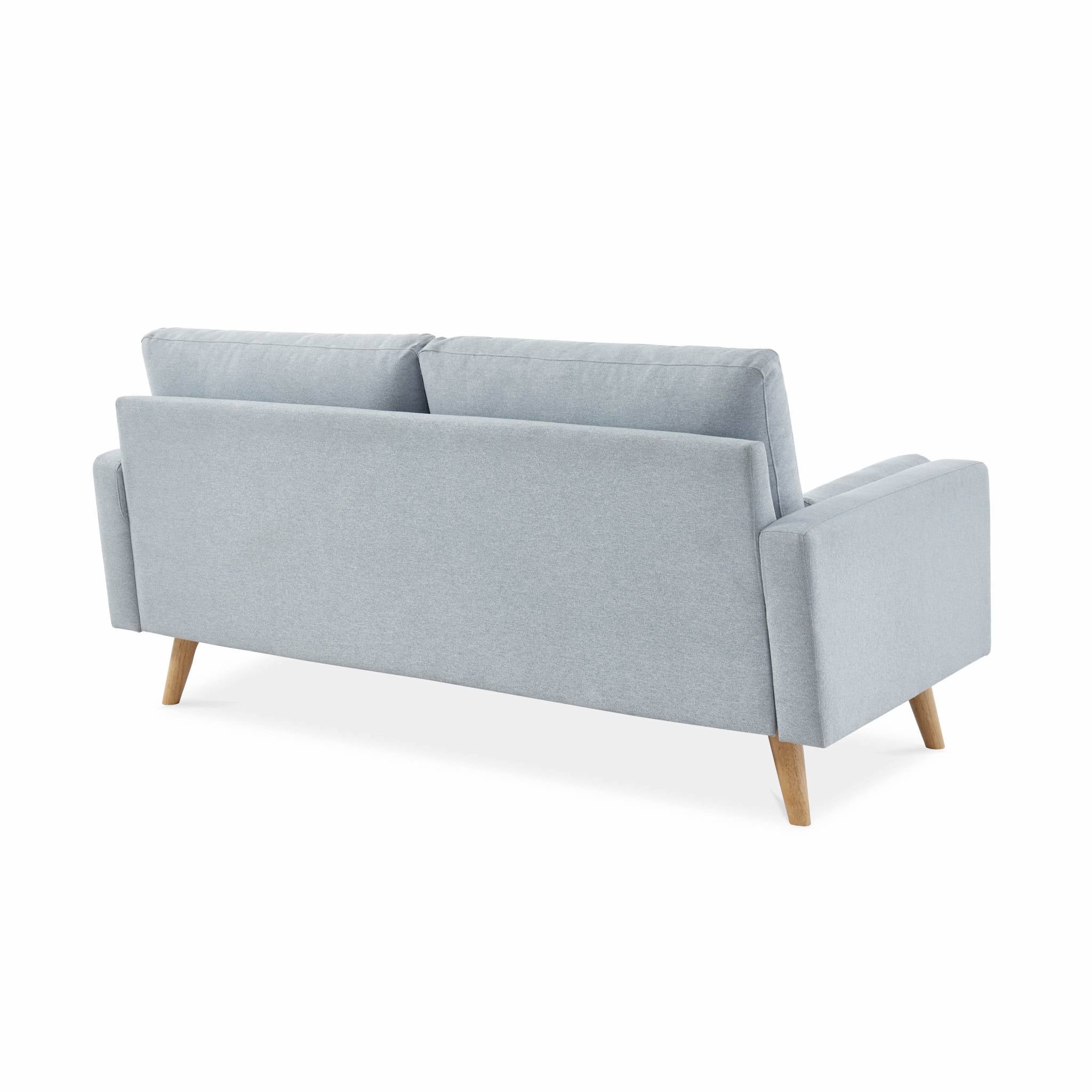 Canapé en tissu gris clair. 3 places scandinave fixe. droit. pieds bois IVAR 3 - 6