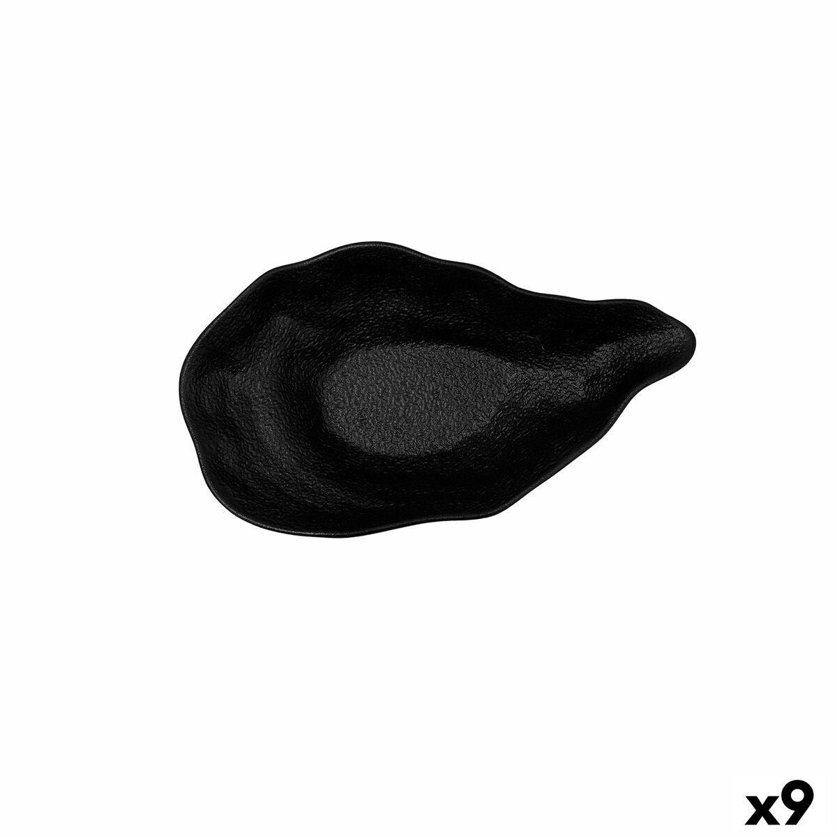 Cuenco bidasoa fosil negro cer mica 25 6 x 14 5 x 6 cm 9 unidades