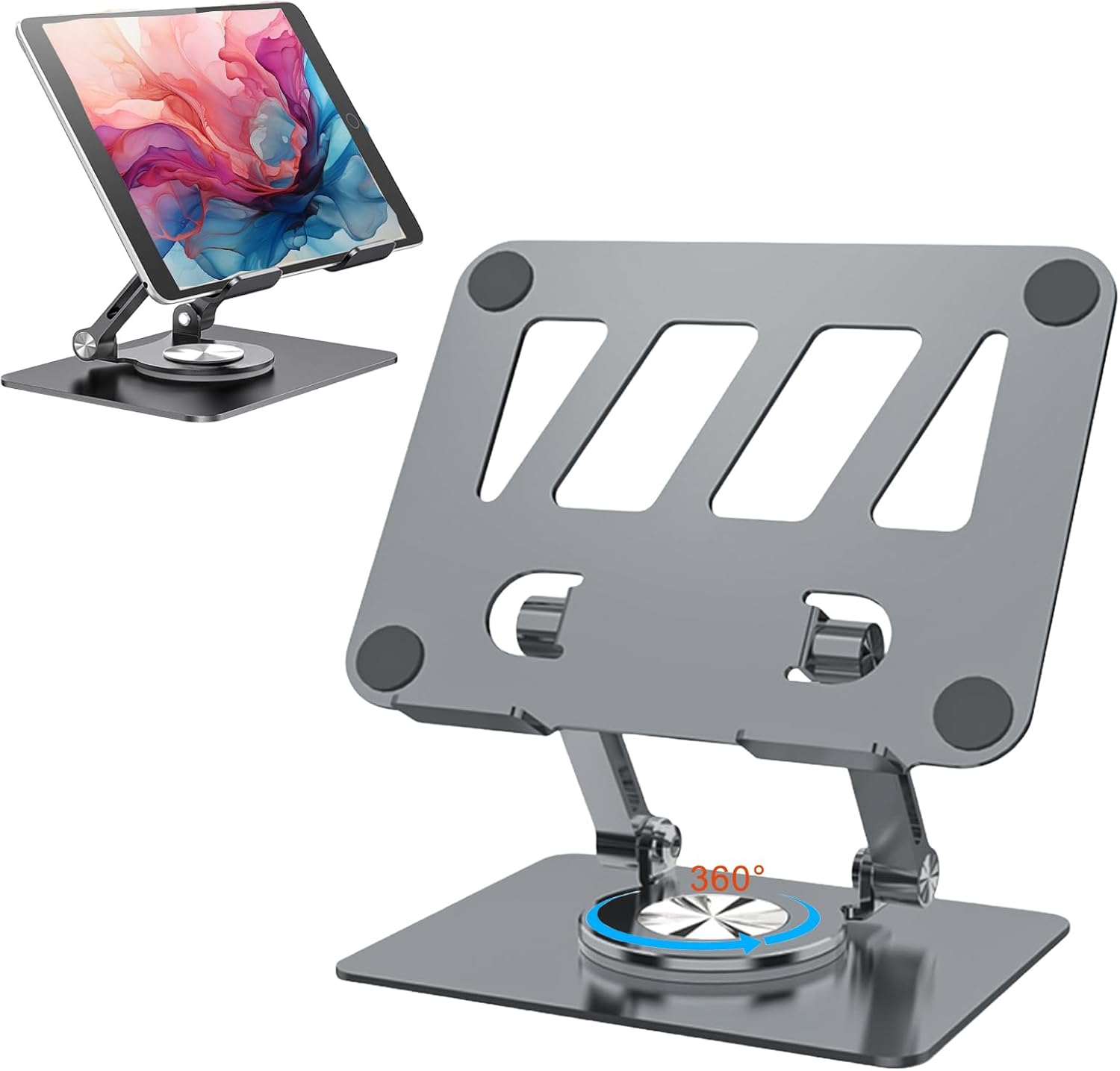 Supporto Regolabile In Alluminio Per Notebook E Tablet Da 10 A 15,6 Pollici – Pieghevole E Portatile – Compatibile MacBook, HP, Lenovo, Dell – Design Argento Elegante