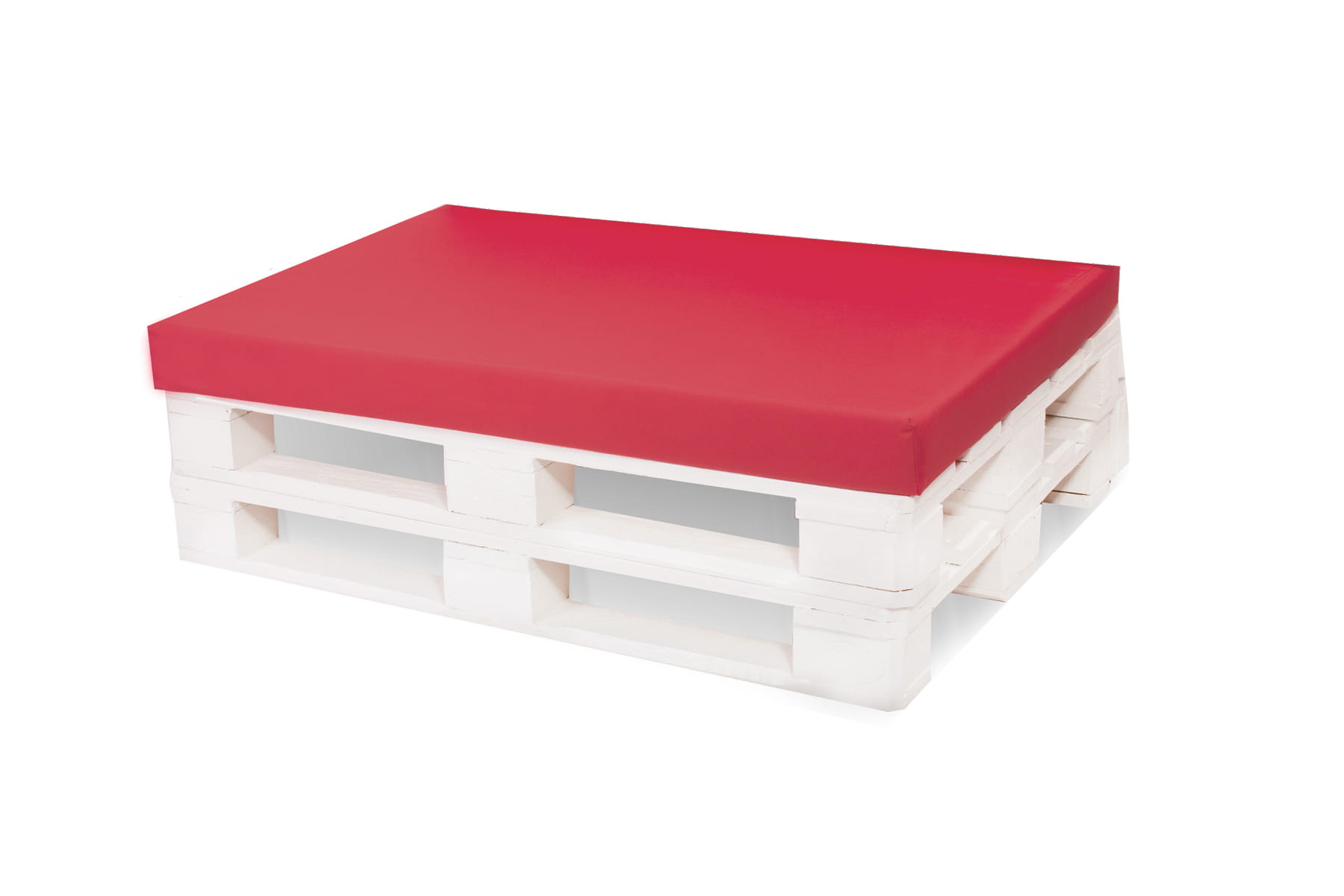Cojin palé 120x60x10cm asiento, cojin palé rojo, cojin palé plano, muebles palé, cojin muebles jardin, cojin jardin