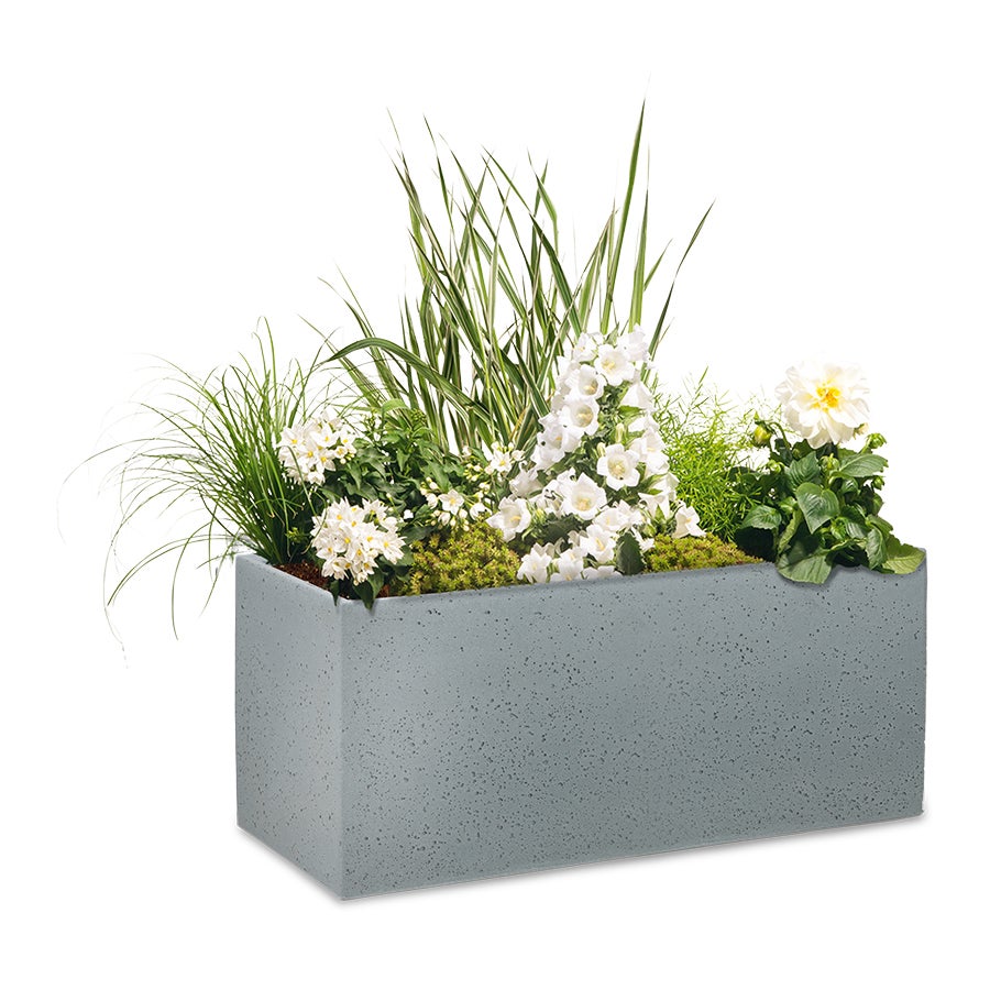 Scheurich C-Cube Long 60, pot à fleurs/jardinière, rectangulaire, coloris: Stony Grey, fabriqué avec du plastique recyclé, pour l’extérieur - 3