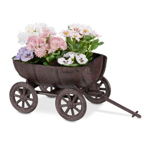 Rurunklee Fioriera sospesa in metallo con rivestimento in fibra di cocco, vaso rotondo da appendere, in filo metallico, per interni ed esterni, decorazione per giardino, portico (25,4 cm
