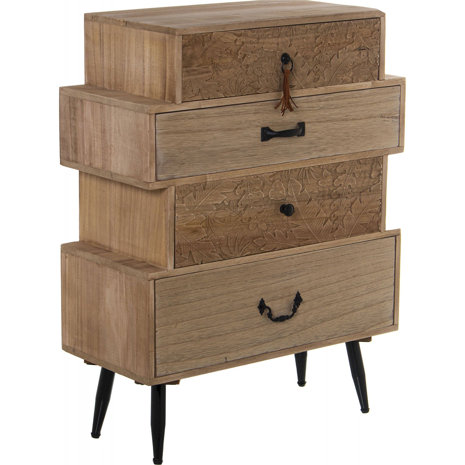 Commode En Bois Avec Vitrine - 2 étagères, Marron (Occasion)