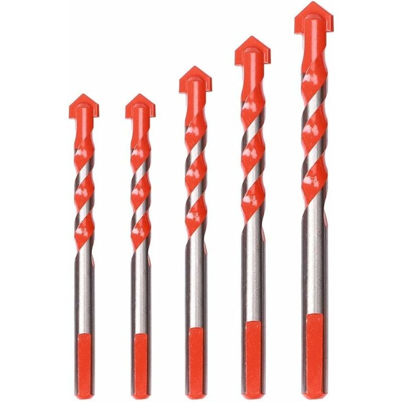 Zestaw 5 wierteł do glazury, wierteł do kamionki ceramicznej, wierteł diamentowych, wierteł do płytek, 6 mm, 8 mm, 10 mm, 12 mm Wiertła do wielu mater