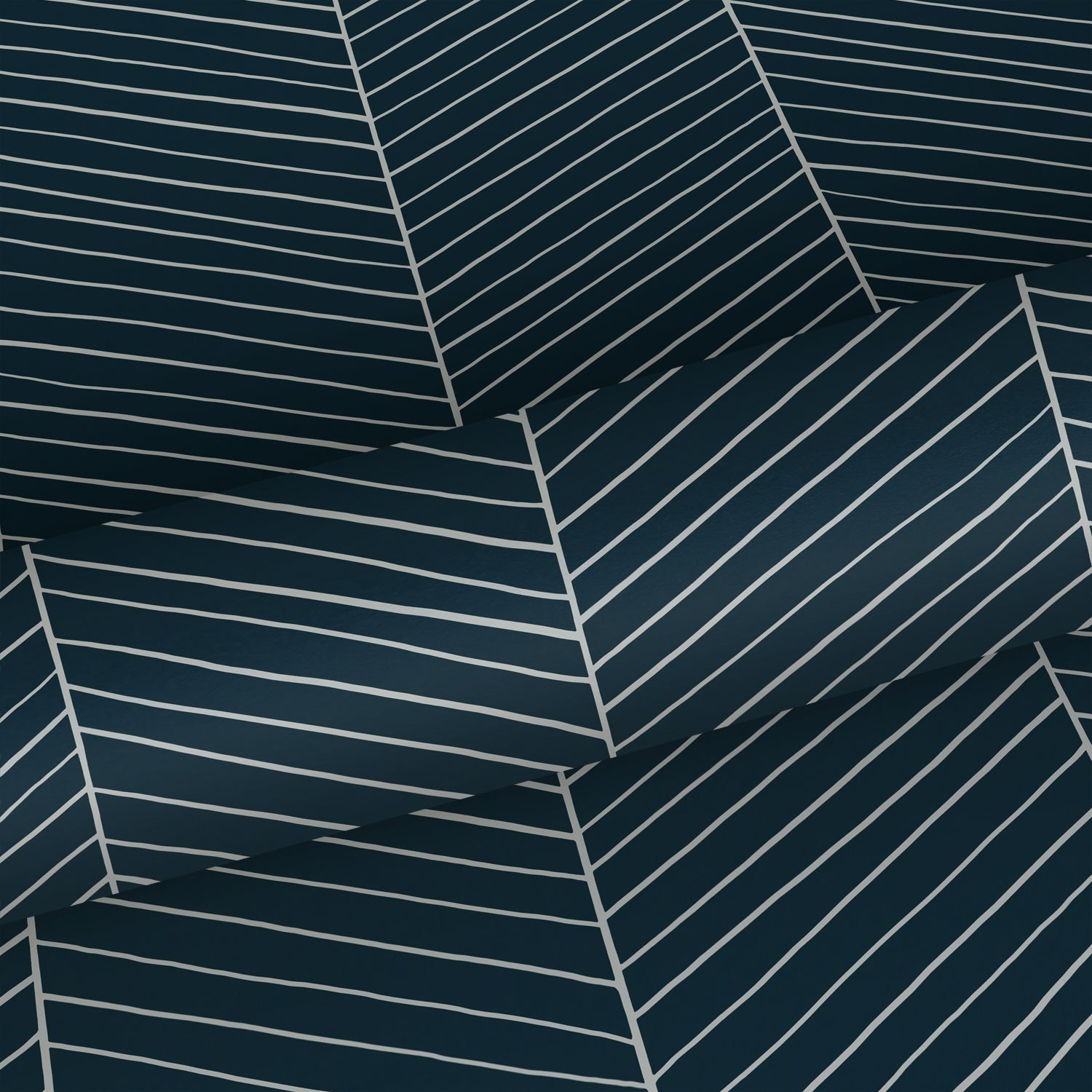 Papel de parede padrão de ossos de arenque azul - 53 cm x 10.05 m - Walls4You - 6