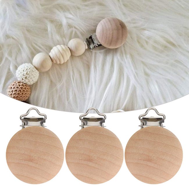 8 Clip Ciuccio In Legno - Forme Animali, Con Gancio Per Vestiti, Per Bambini, Sicure E Colorate - Foto 7