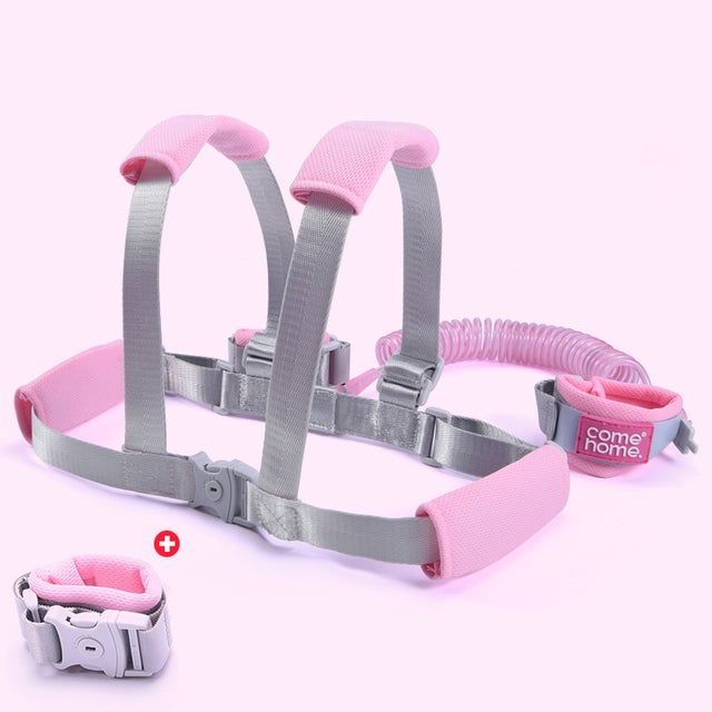 Pulseira Anti-Perda Infantil - Cinto de Segurança 2 em 1 - Com Fivela Anti-Perda - Faixa Reflectora - Fivela Branca - 2,5 cm