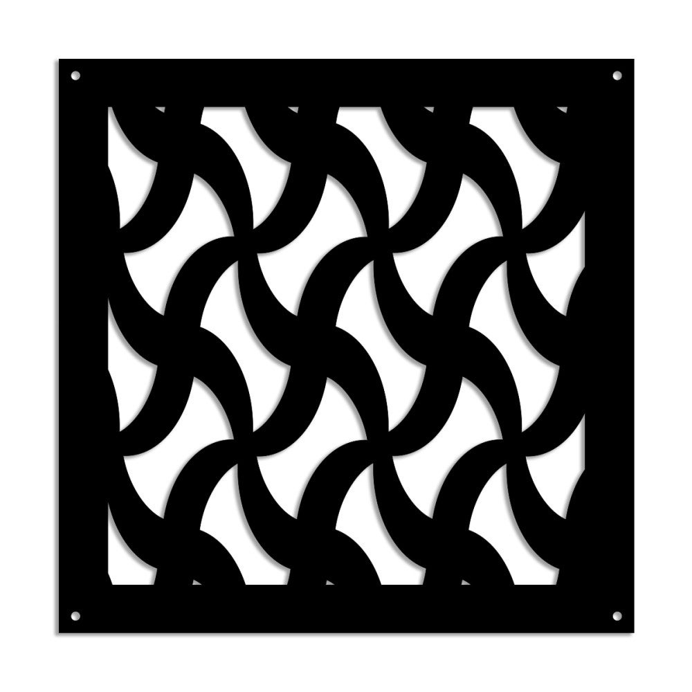 NINJA - Panel perforowany z PVC - Osłona przeciwsłoneczna - Rozmiar 98x98 cm - Grubość 1 cm - Kolor CZARNY