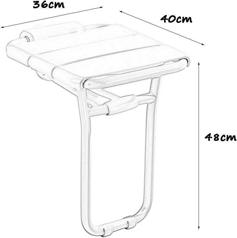 Tabourets Pliables de Douche de Mur Tabouret de siège de Mur d'ABS Tabouret Pliant pour des Personnes âgées/handicapées Tabouret de siège antidérapant - 2