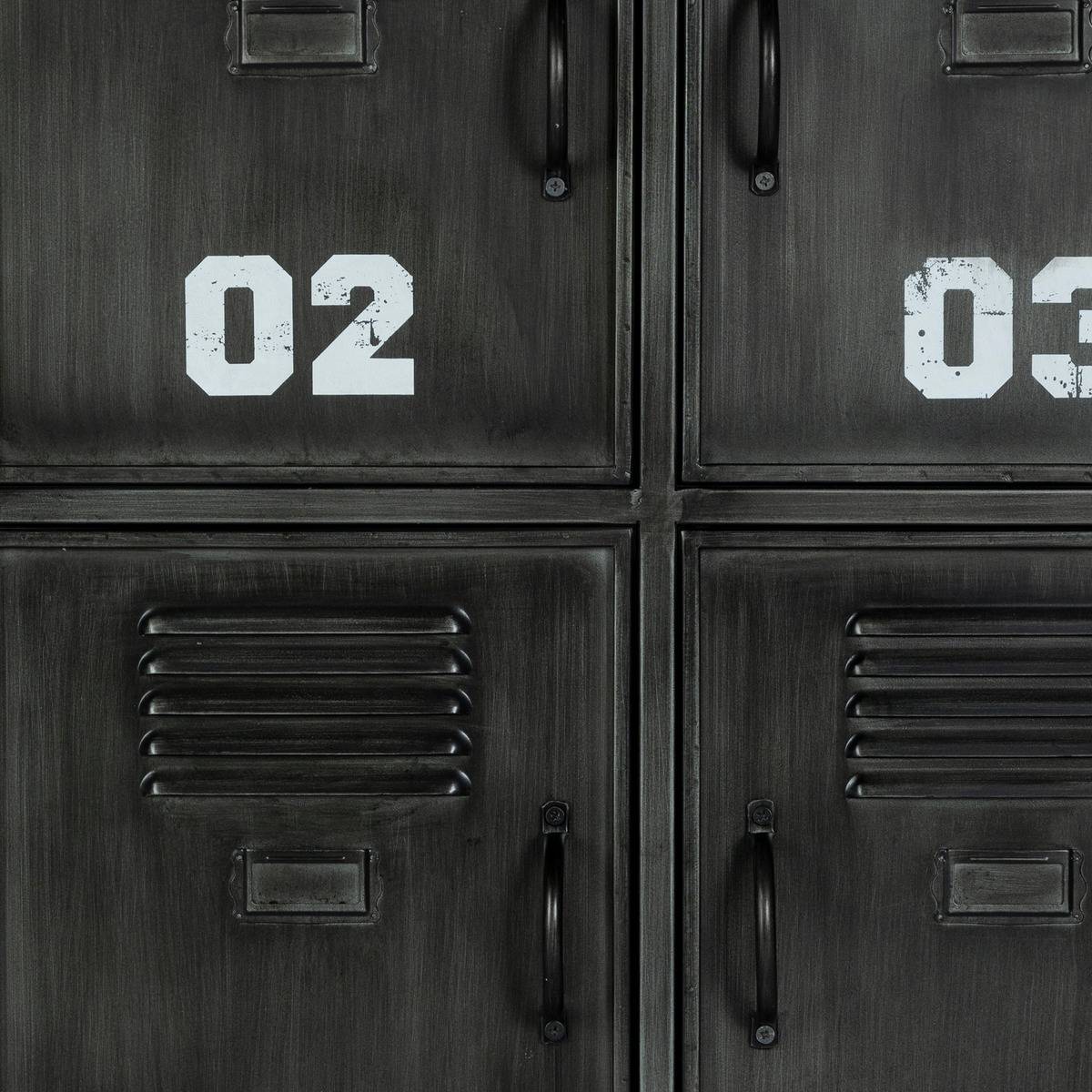 Komoda metalowa loftowa czarna na kółkach Numbers - 6