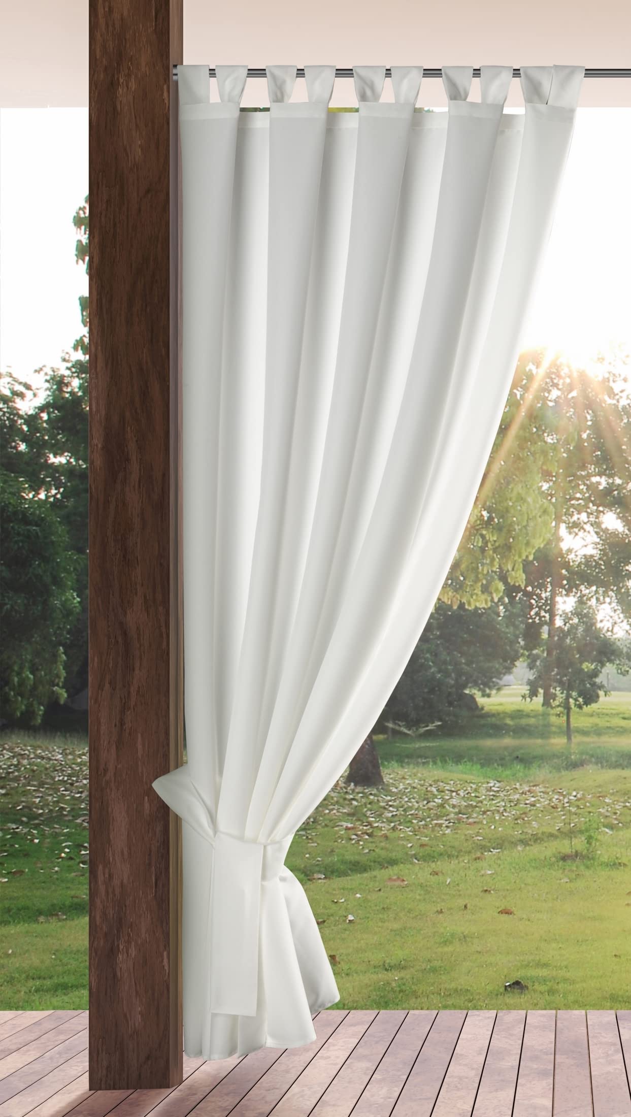 PureFit Tende trasparenti per esterni, impermeabili, resistenti alle intemperie, resistenti allo sbiadimento, per gazebo, veranda, pergola, tenda per la privacy, 254 x 304 cm, set di 2, beige
