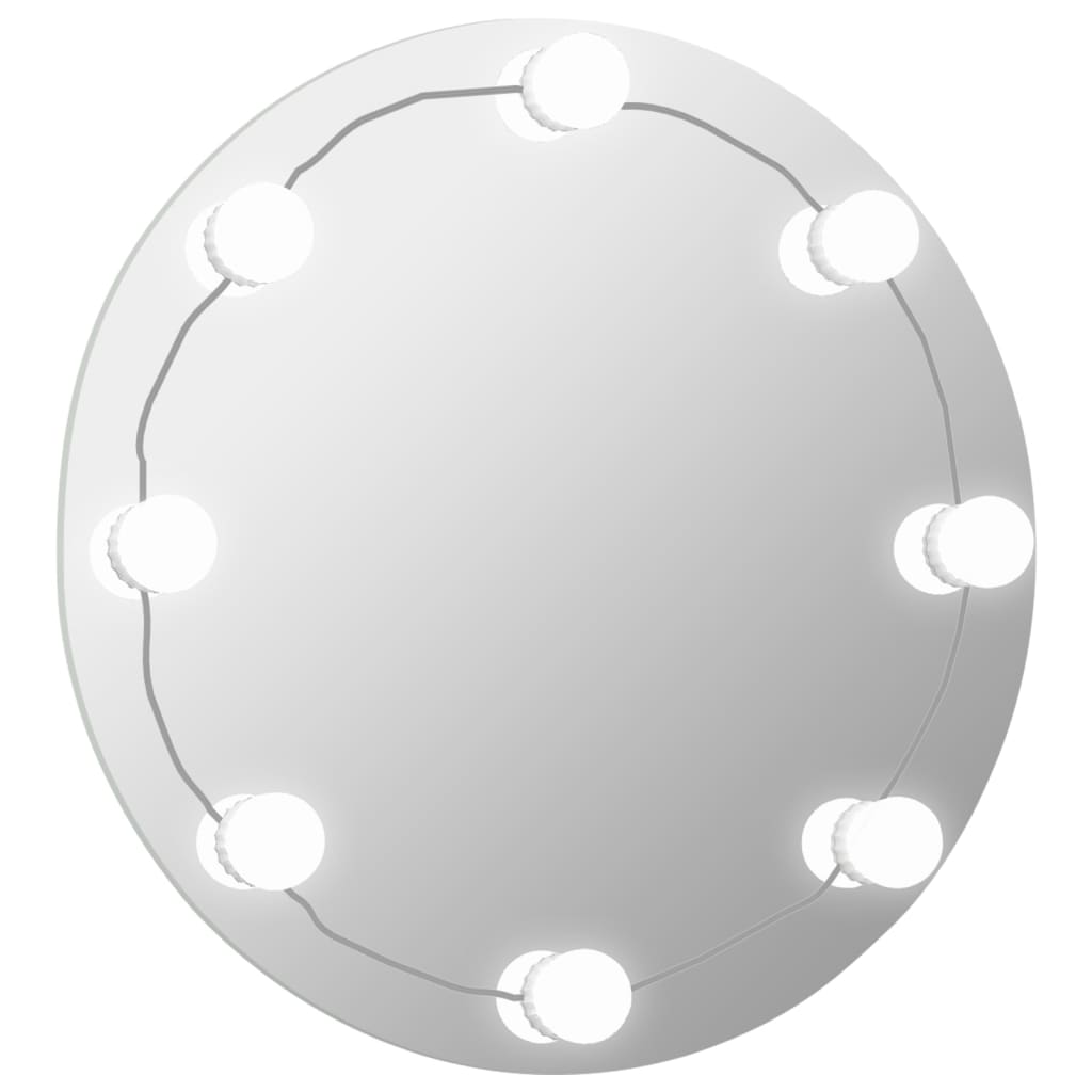 Espejo decorativo | espejo de pared con luces led redondo de vidrio cfw713306
