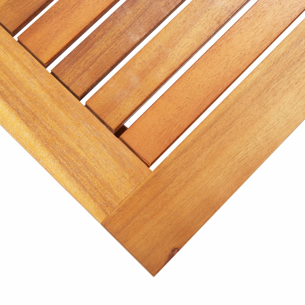 Table à manger de jardin carré en Bois Marron 4 places - 8