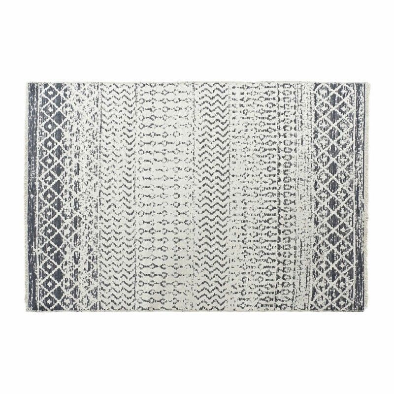 Alfombra dkd home decor blanco gris poliéster algodón (160 x 230 x 1 cm) 8424001857746 s3027247 dkd home decor