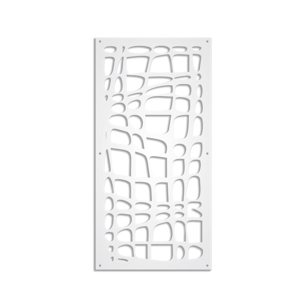 ABSTRAKT - Panel perforowany z PVC - 47x94 cm, biały, markiza przeciwsłoneczna