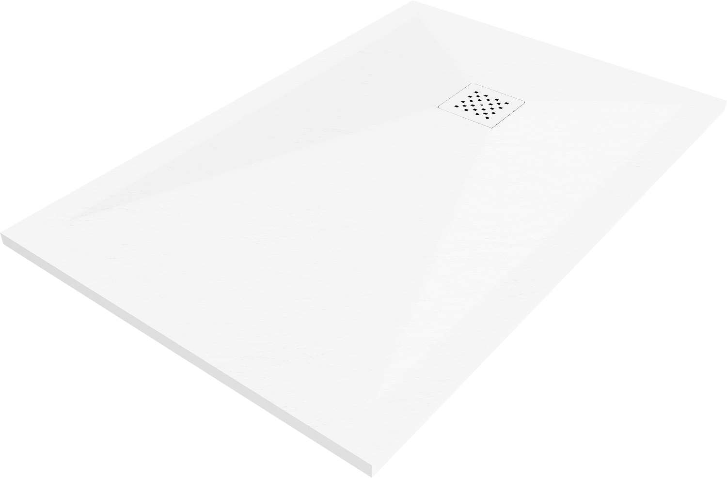 Mexen Stone+ brodzik kompozytowy prostokątny 120 x 90 cm, biały, maskownica biała - 44109012-W