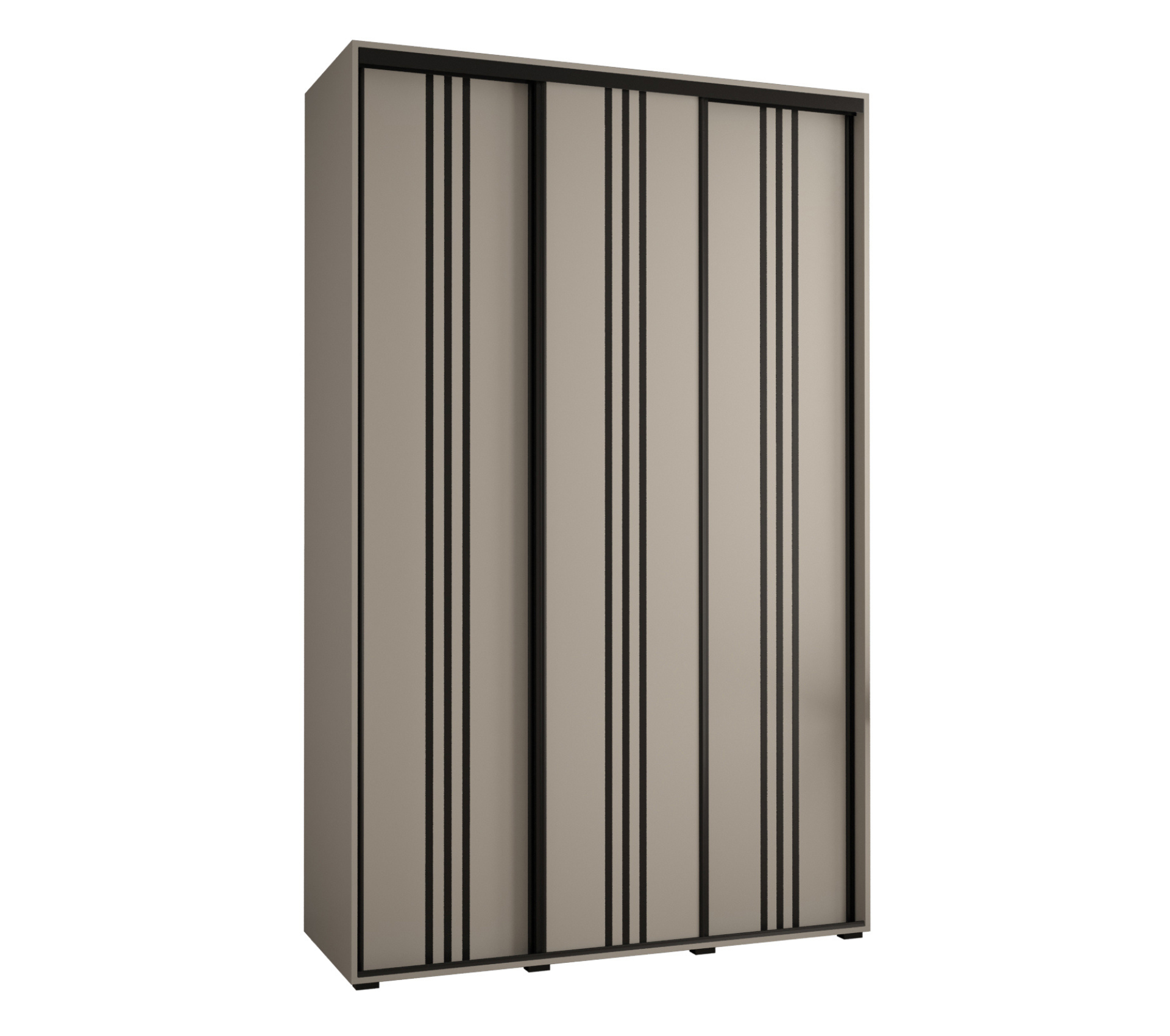 Szafa przesuwna wysoka Dakota 6 160 x 60 x 235,2 cm kaszmir + u. czarny - Abiks Meble