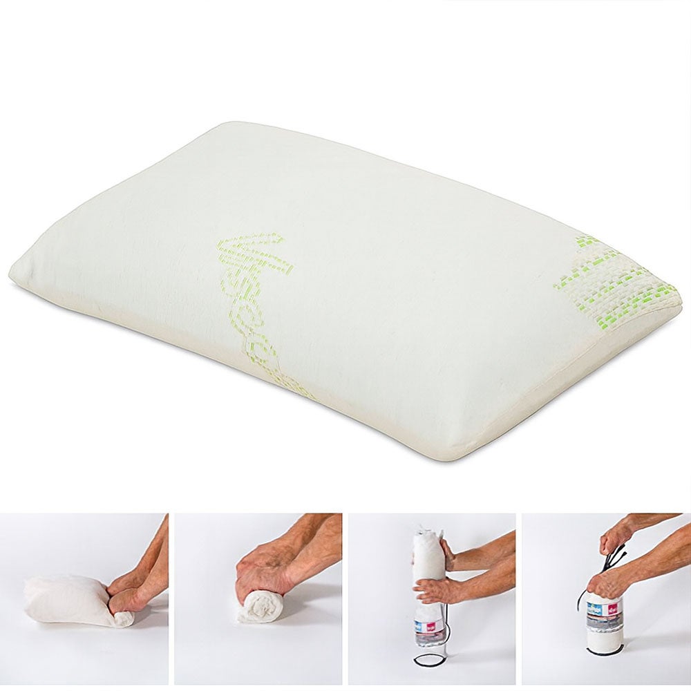Oreiller de voyage mémoire de forme 45x25 cm Huiles essentielles de soja - 4