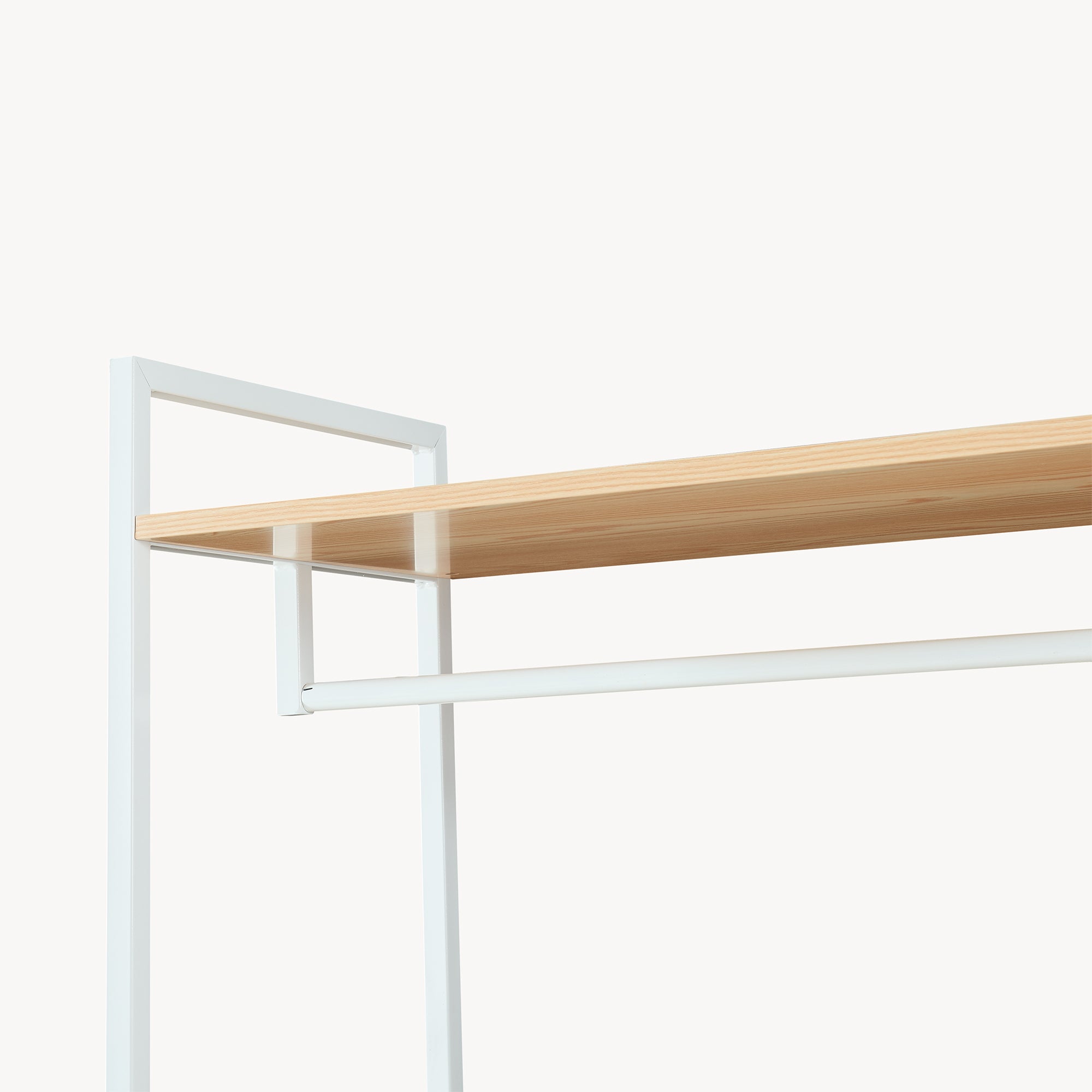 Organizzatore Guardaroba Larem Mobile Porta Abiti con Scomparti - Bianco / Effetto Rovere [en.casa] - 7