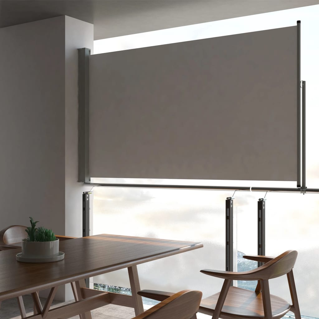 Toldo lateral | toldo parasol retráctil para patio 140x300 cm gris cfw54762