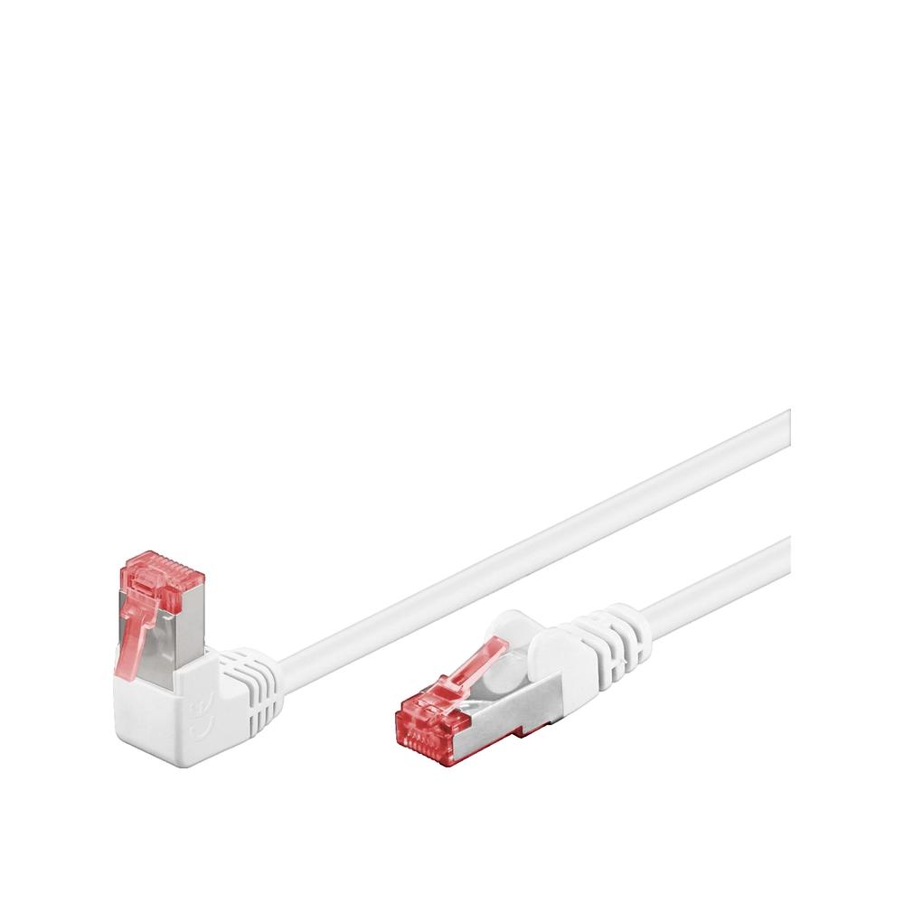 Câble ethernet cat6 10m surblindé blanc 1x rj45 coudé GOOBAY - 2