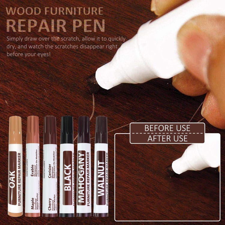 Kit de réparation de meubles en bois (21 stylos et bâtons de cire) pour éliminer les rayures et les taches - 8