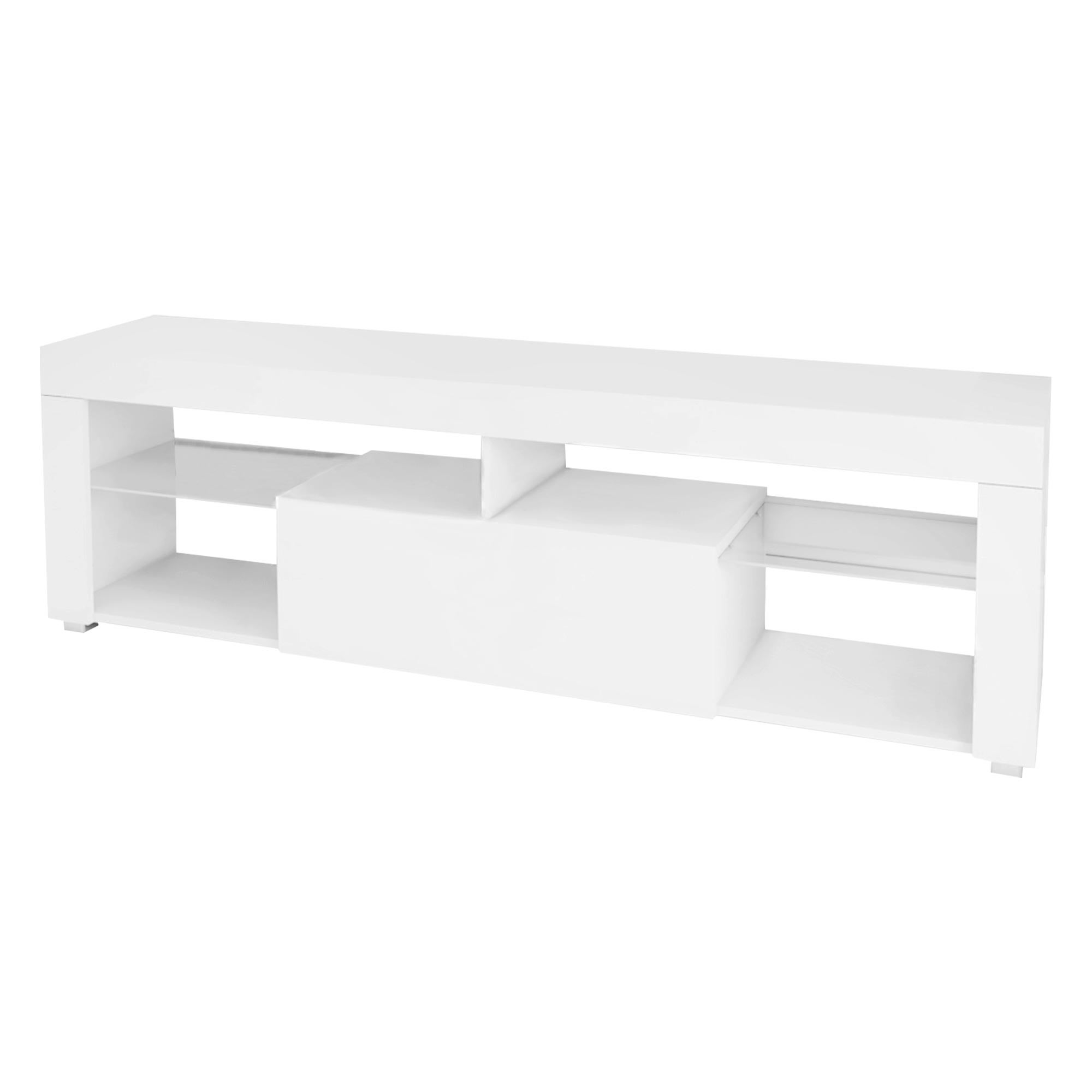 ML-Design TV szafka dolna z drewna w kolorze bialym, 140x51x35 cm, Nowoczesna szafka TV z miejscem do przechowywania, Konstrukcja bez uchwytów, Szafka