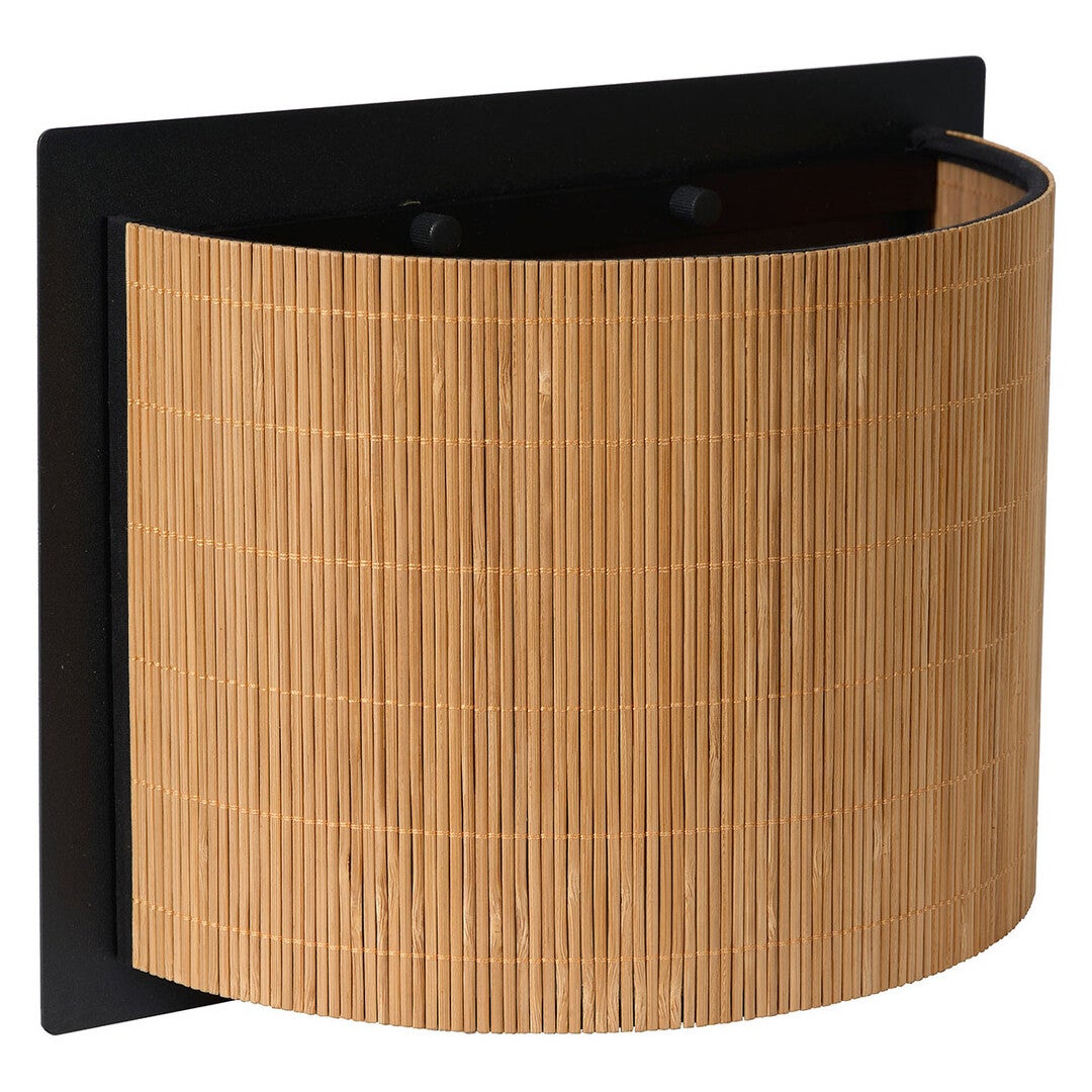 Kinkiet MAGIUS czarno-słomkowy 1xE27x40W wiklina / rattan / słoma wym:22x29x15cm IP20 Lucide