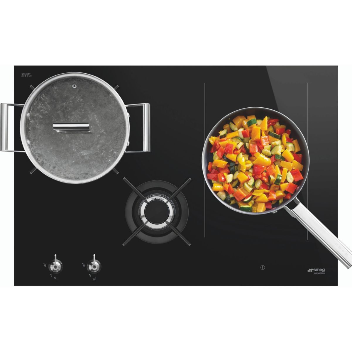 Plaque mixte induction gaz SMEG PM3743D - 5