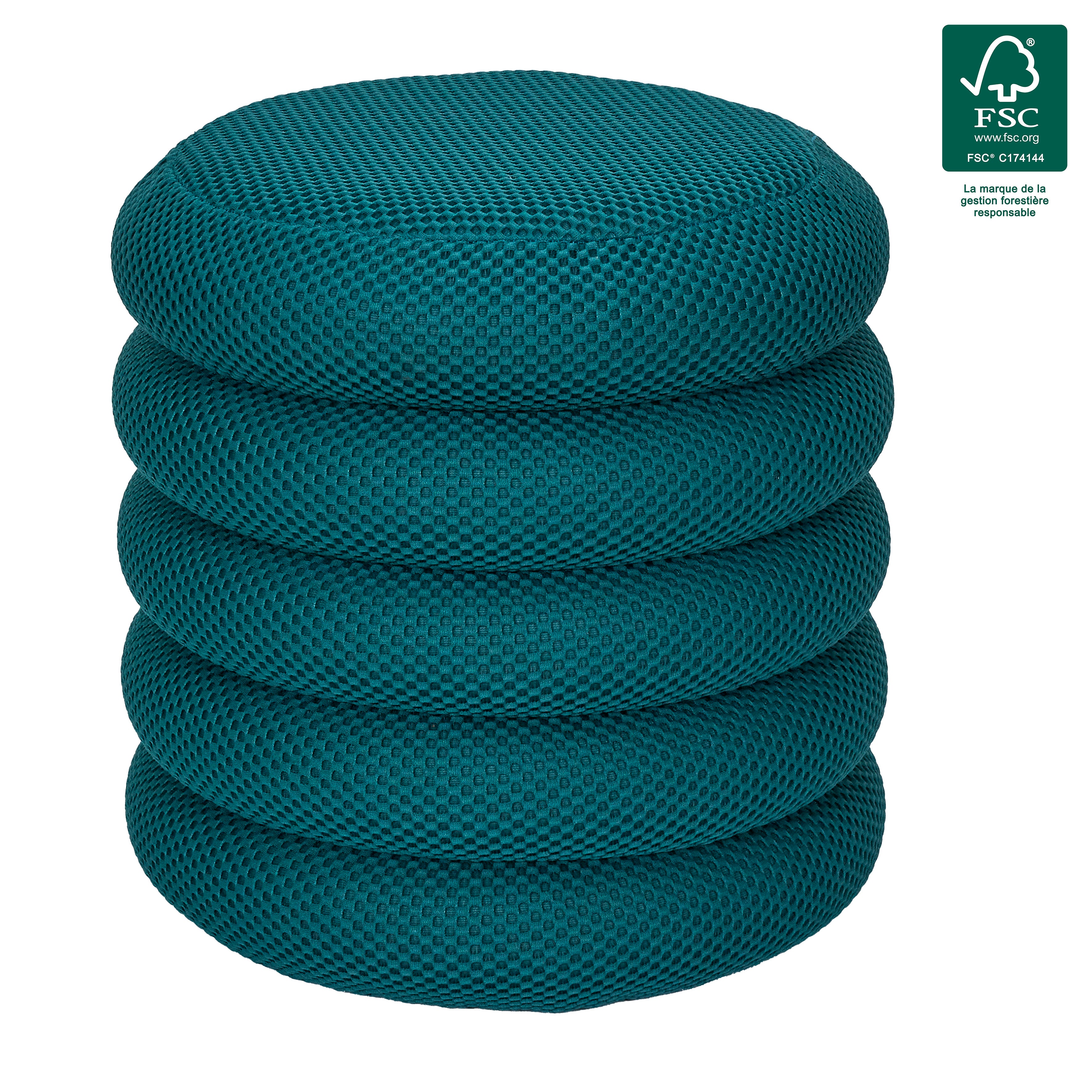 Pouf - Home Deco Factory - Atome - Rangement - Bleu - 2