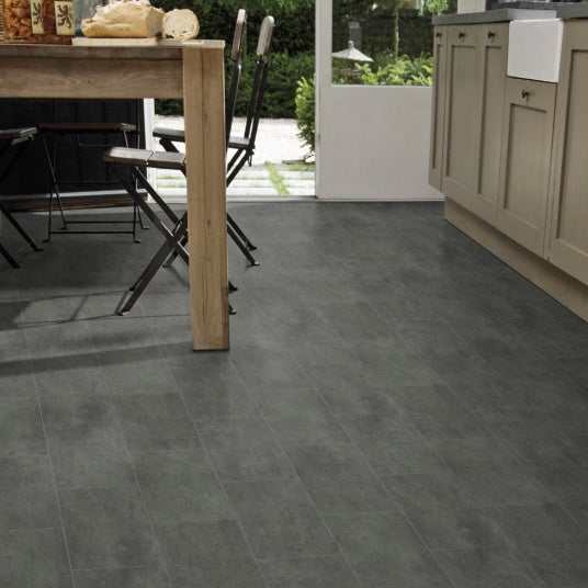 Lames De Carrelage Adhésif PVC Gris Foncé, Liseré Bleu - Lot De 6 Pour Déco Sol Et Mur