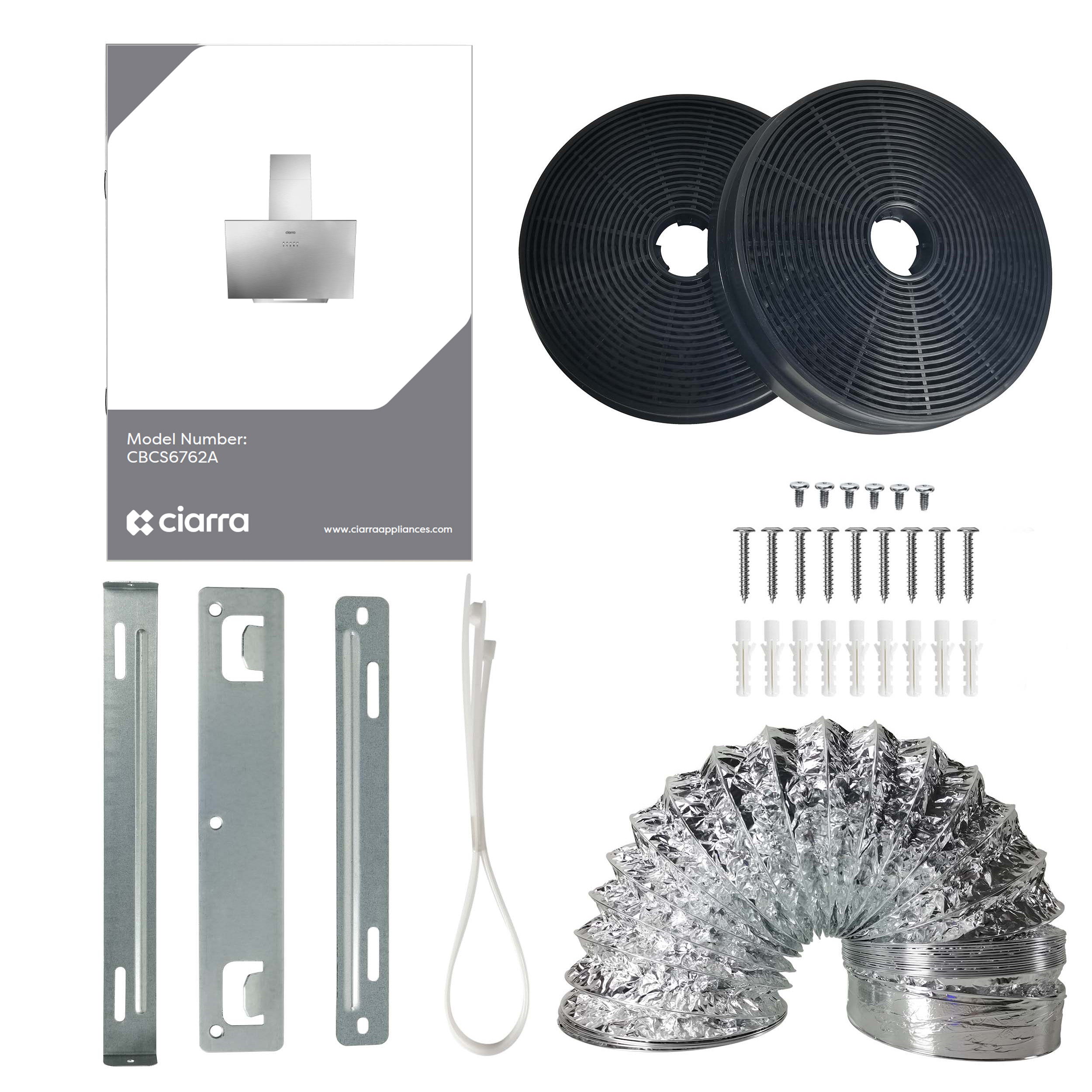 CIARRA Hotte Inclinée 60cm 650m3/h Classe A+++ 3 Vitesses Evacuation ou Recyclage Acier CD6762AS - 9