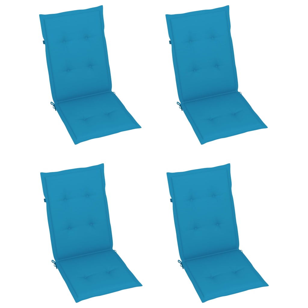 Chaise de jardin pliable avec coussin en Bois Bleu - 6