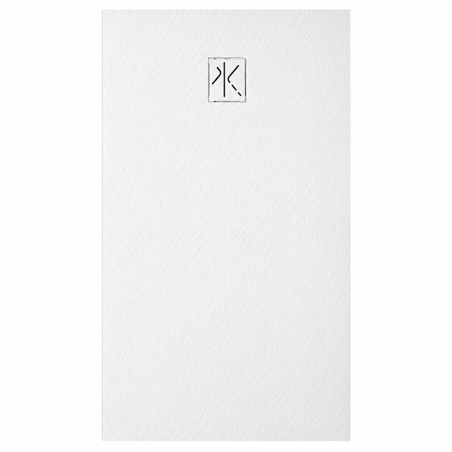 Receveur de douche en résine effet pierre blanc mat 160 x 80 cm, antidérapant KINEDO Pietraviva PIPIV241680BM - blanc